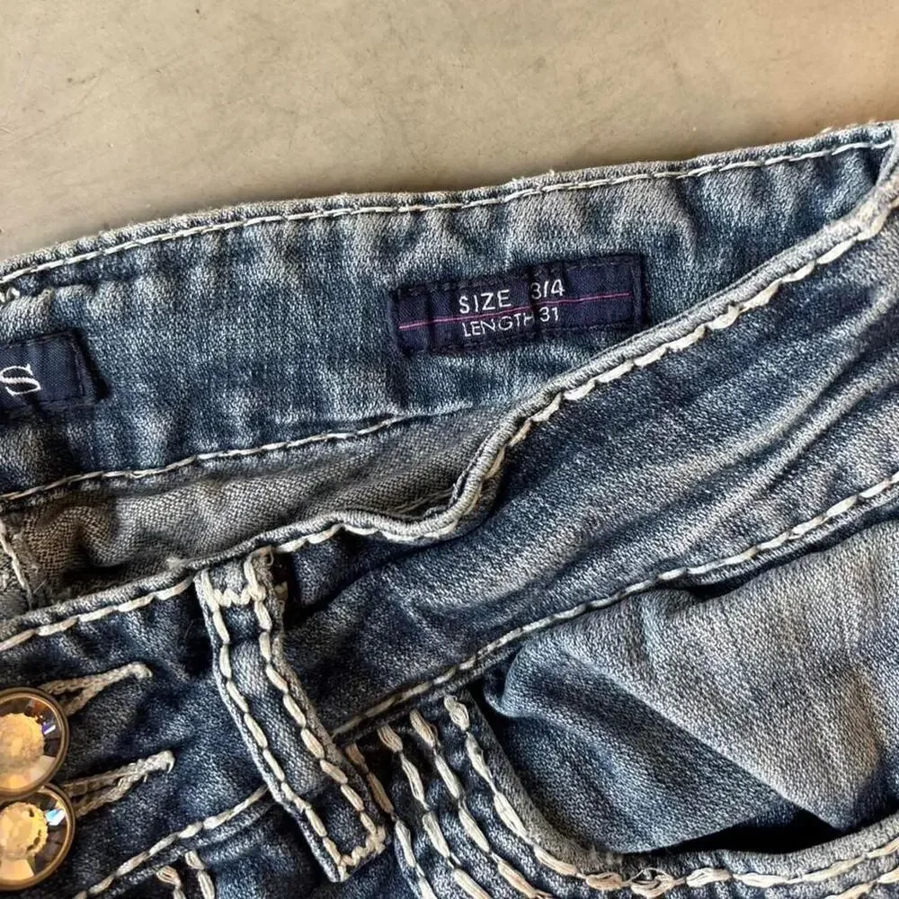 y2k faded washed bootcut jeans